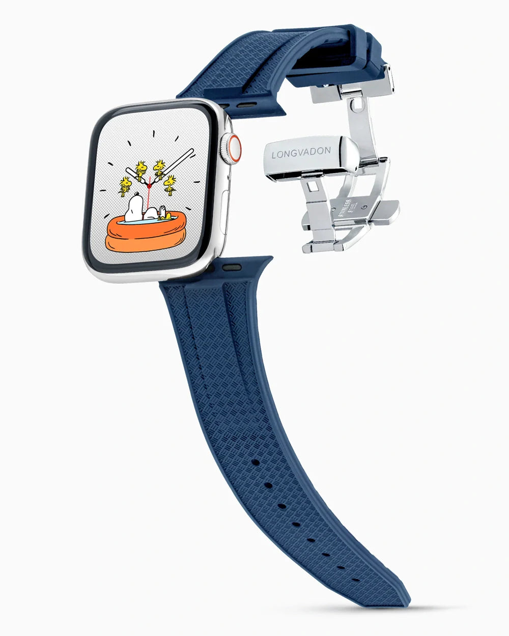 Voyager Series rubber luxury apple watch band main image silver