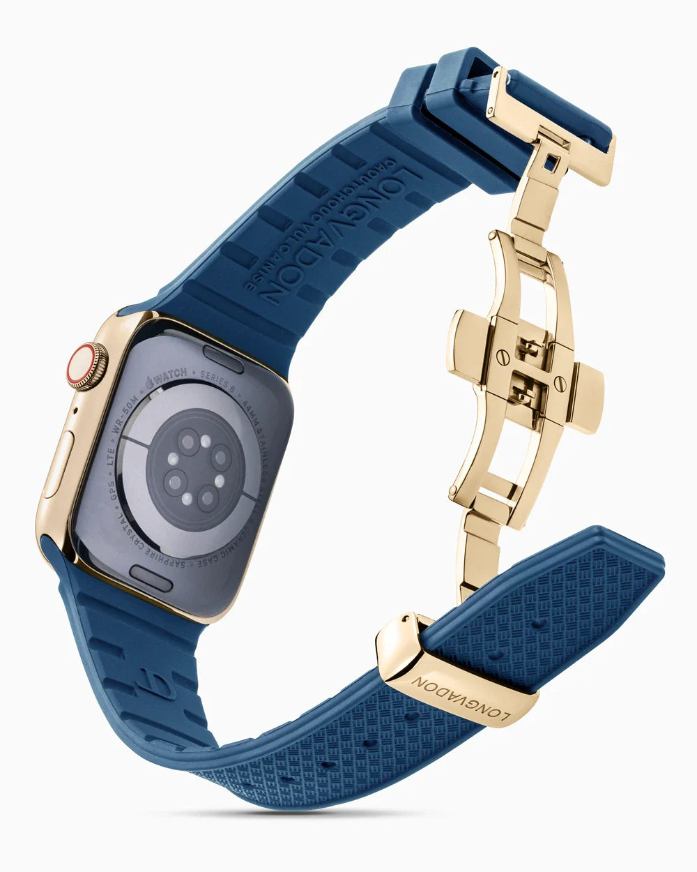 Luxury apple watch band in rubber floating in the air