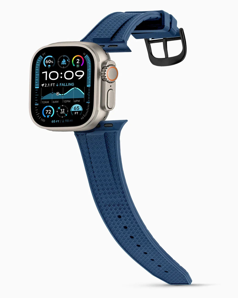 Voyager Series rubber luxury apple watch band main image polished black