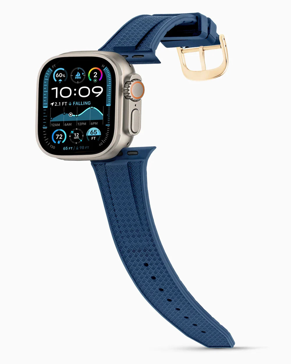 Voyager Series rubber luxury apple watch band main image polished gold