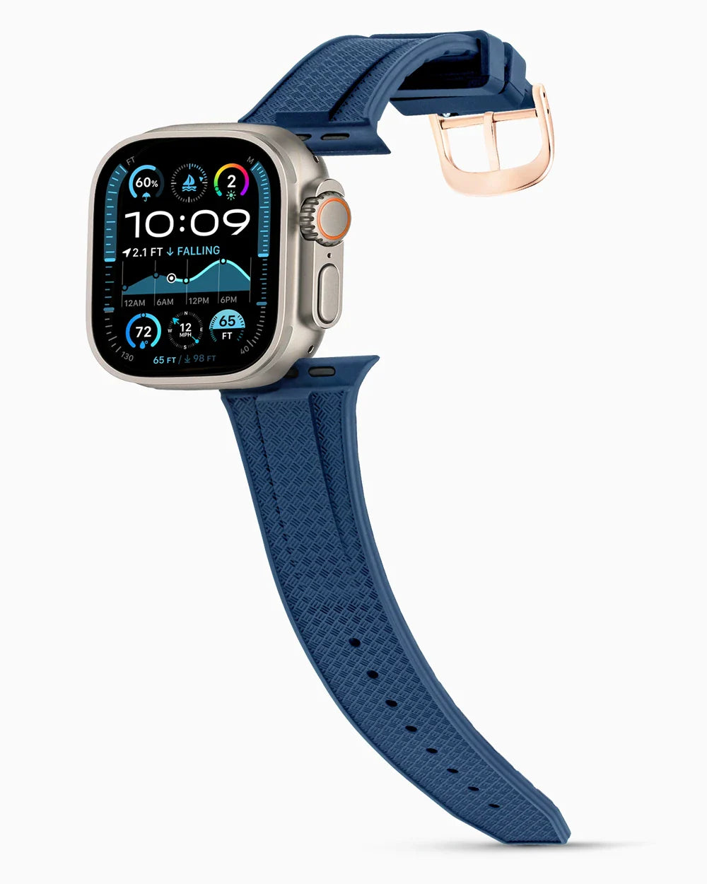 Voyager Series rubber luxury apple watch band main image rose gold