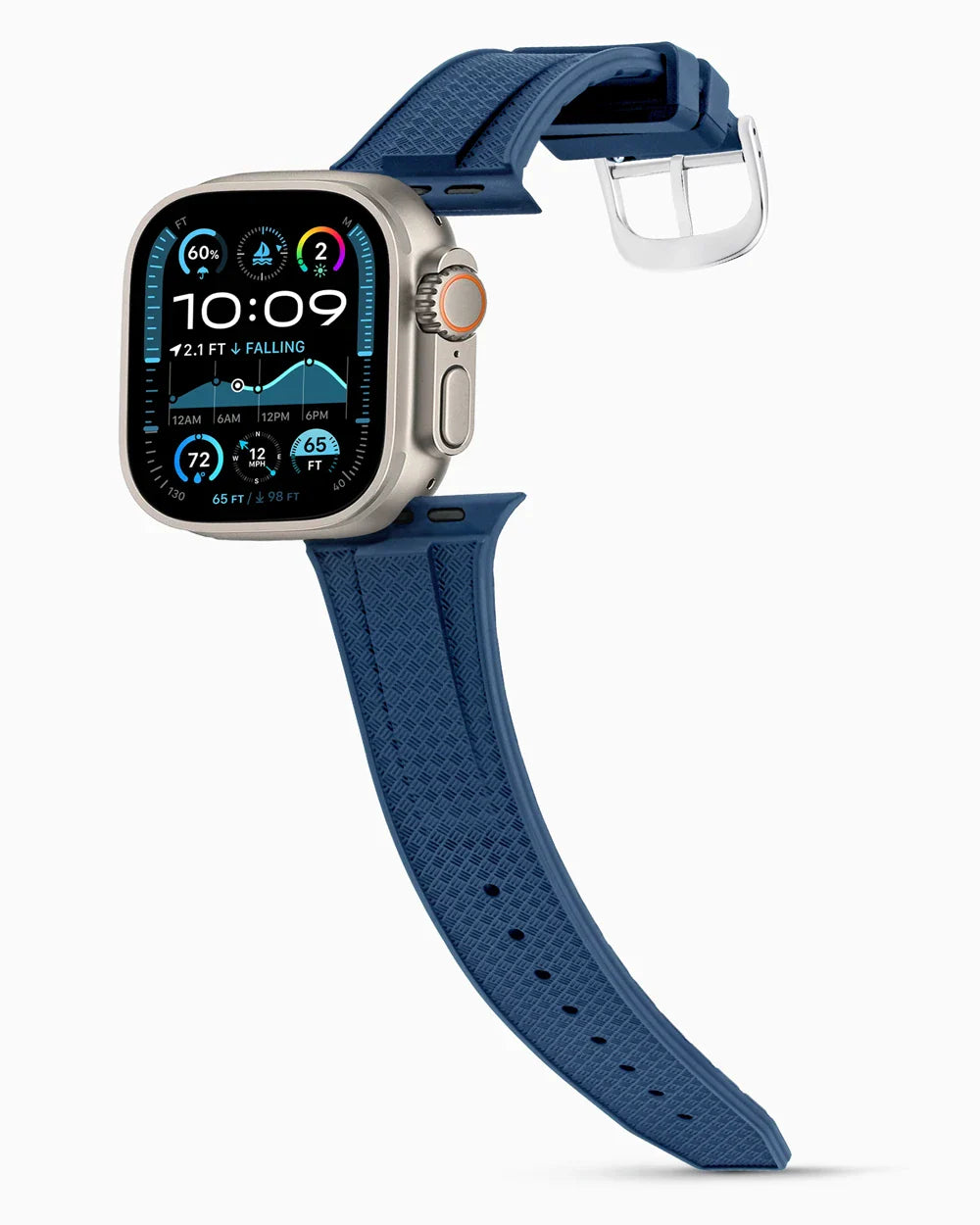 Voyager Series rubber luxury apple watch band main image silver