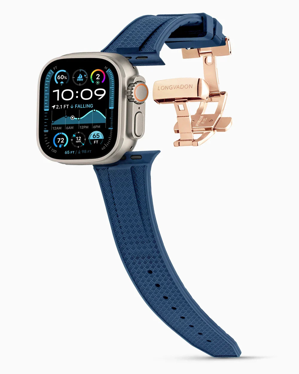 Voyager Series rubber luxury apple watch band main image rose gold