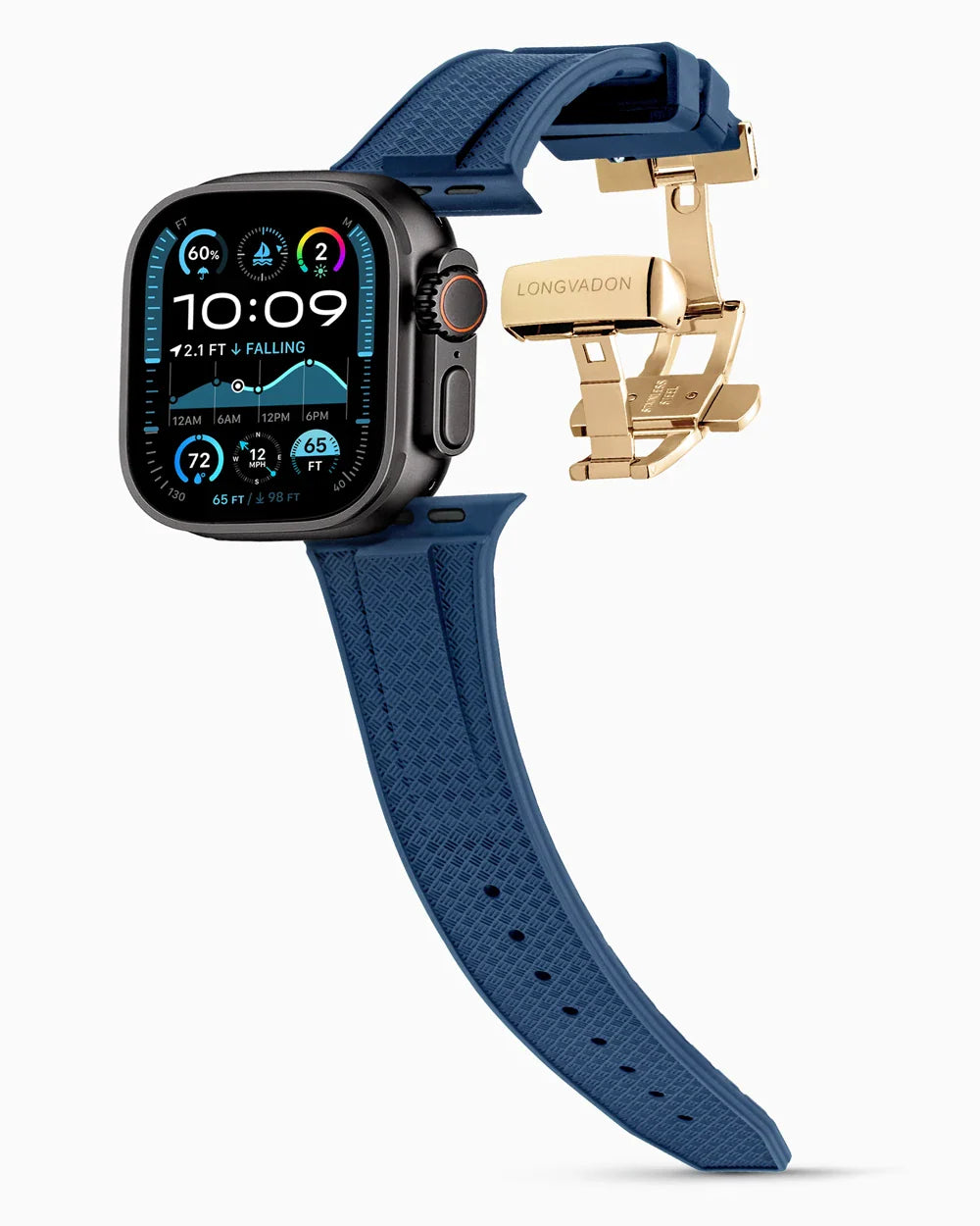 Voyager Series rubber luxury apple watch band main image polished gold