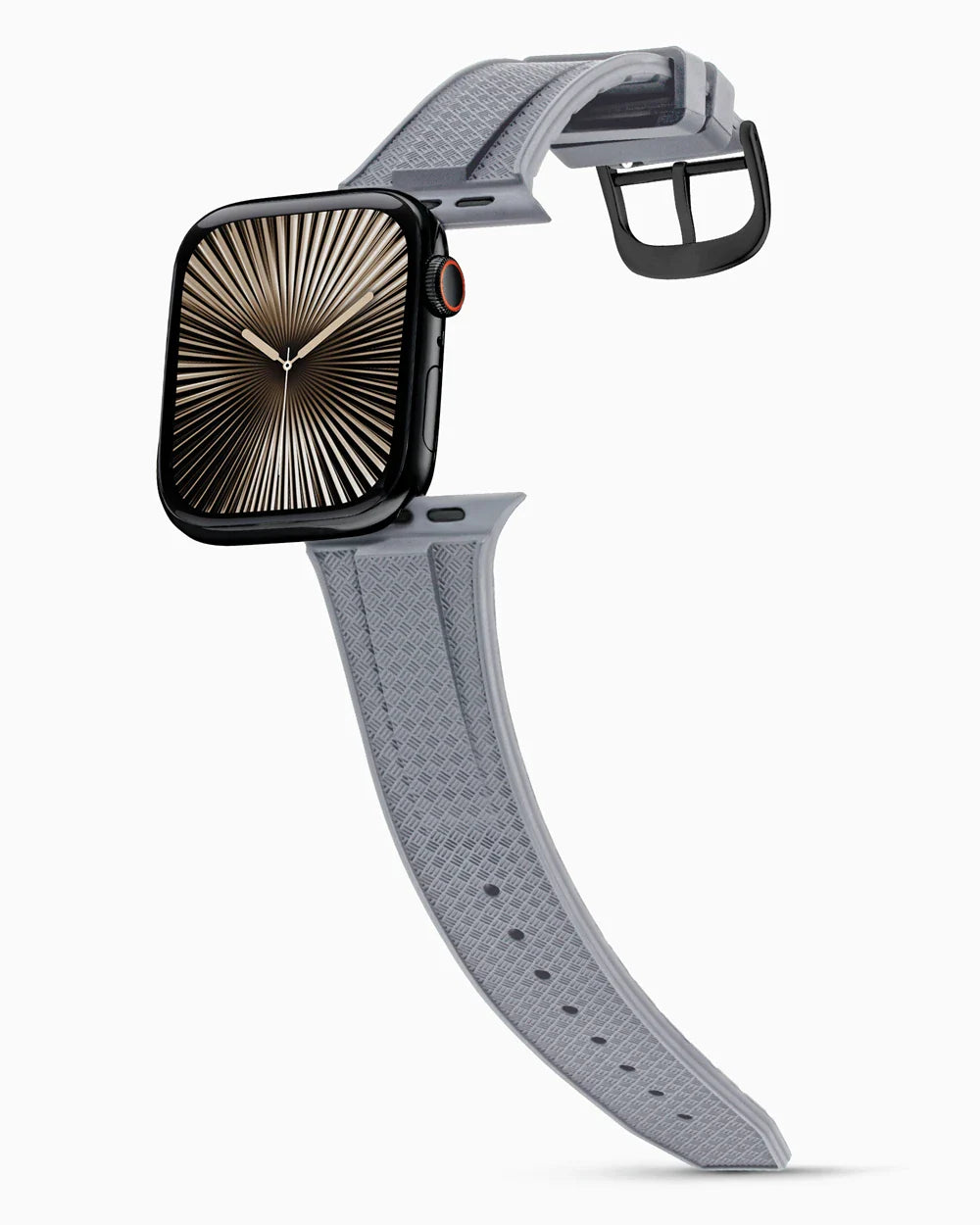 Voyager Series rubber luxury apple watch band main image polished black