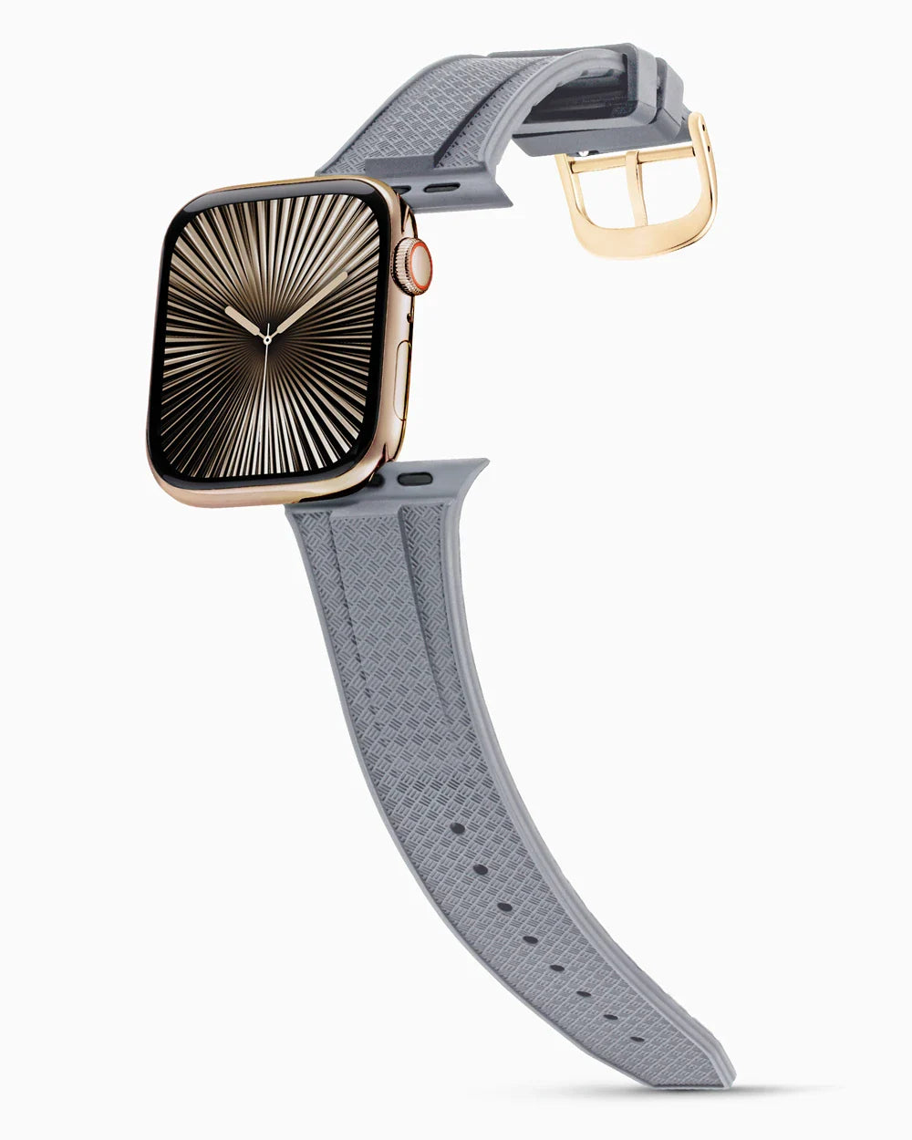 Voyager Series rubber luxury apple watch band main image polished gold