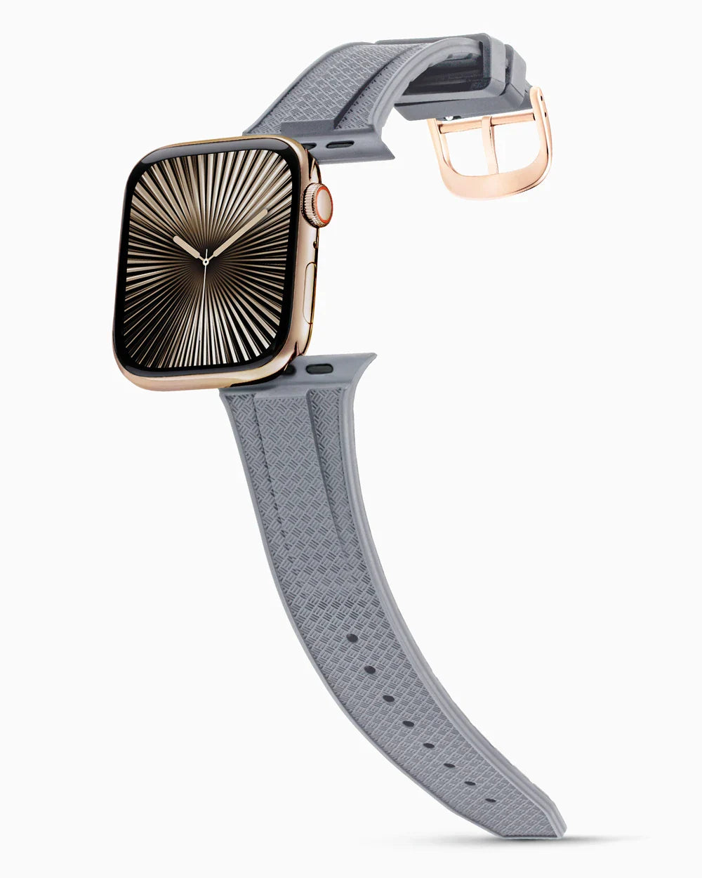 Voyager Series rubber luxury apple watch band main image rose gold