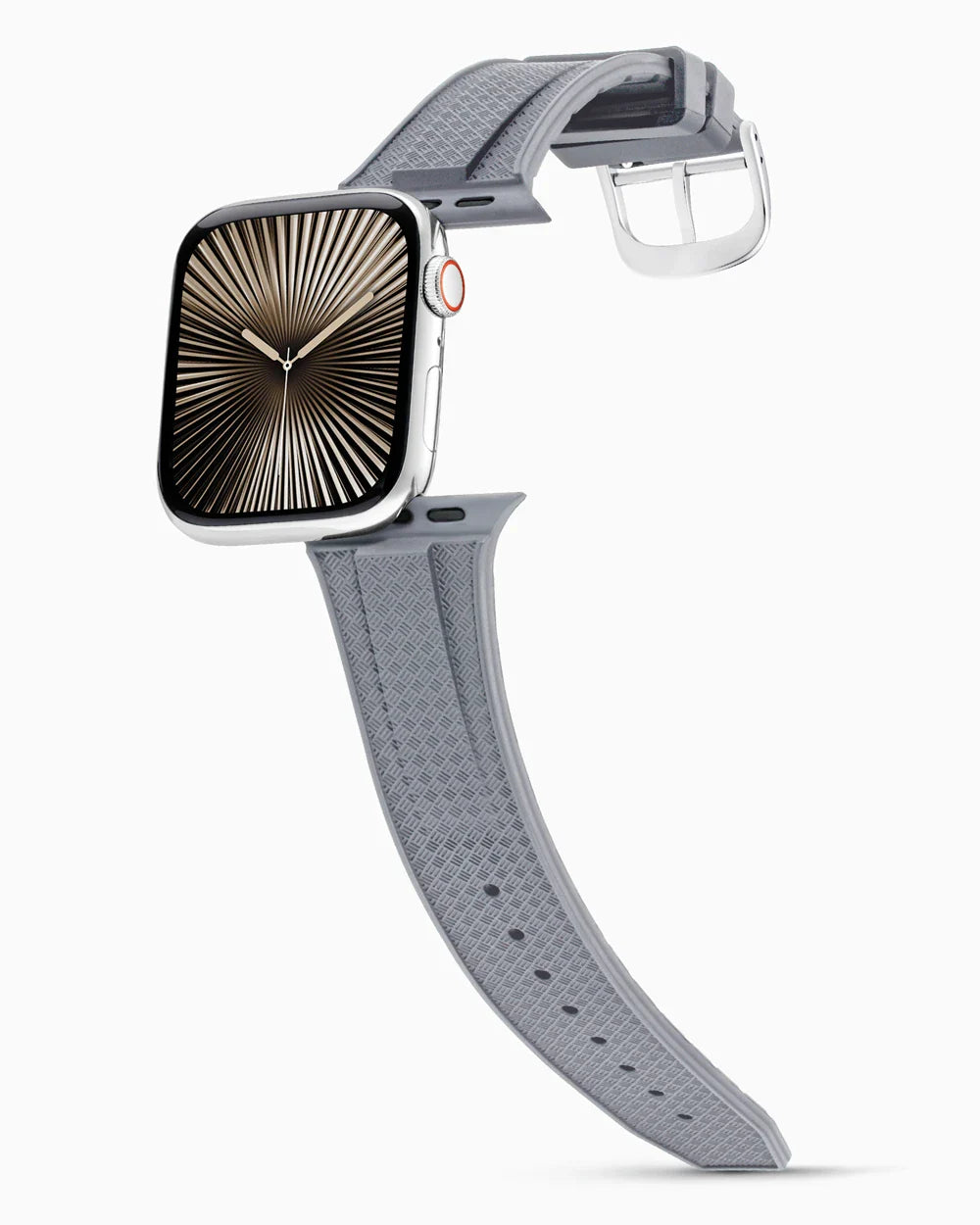 Voyager Series rubber luxury apple watch band main image silver