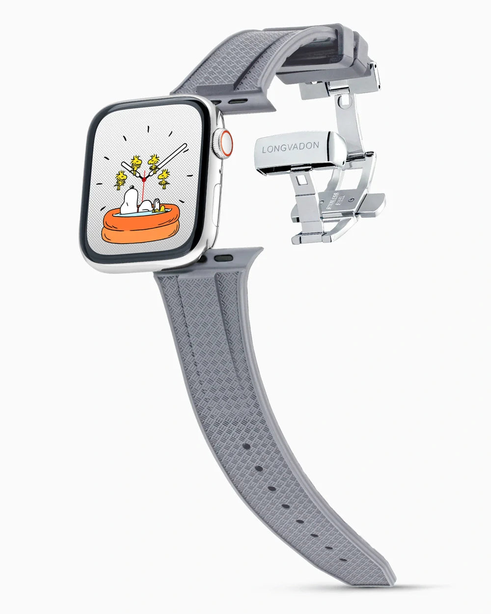 Voyager Series rubber luxury apple watch band main image silver