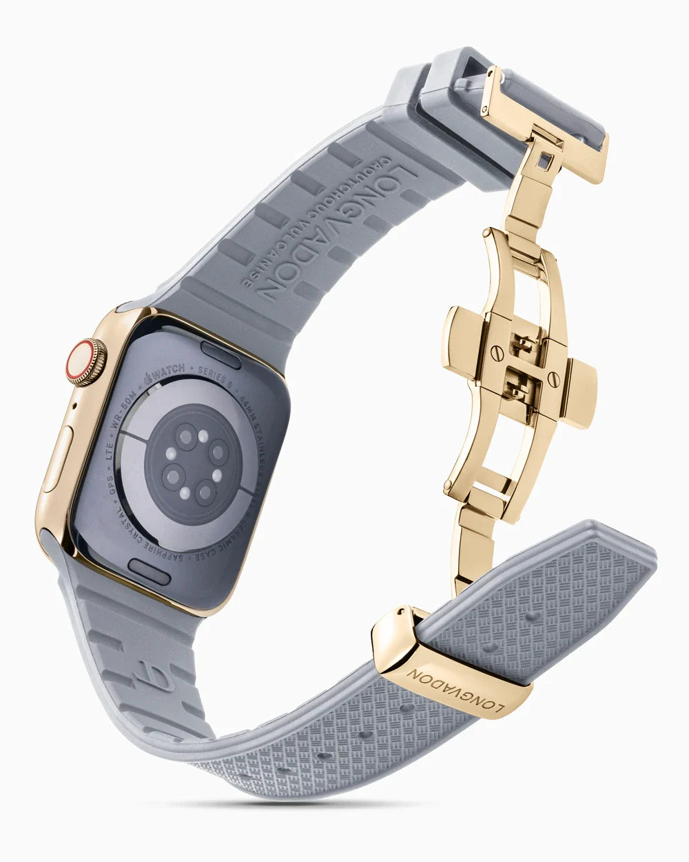 Luxury apple watch band in rubber floating in the air