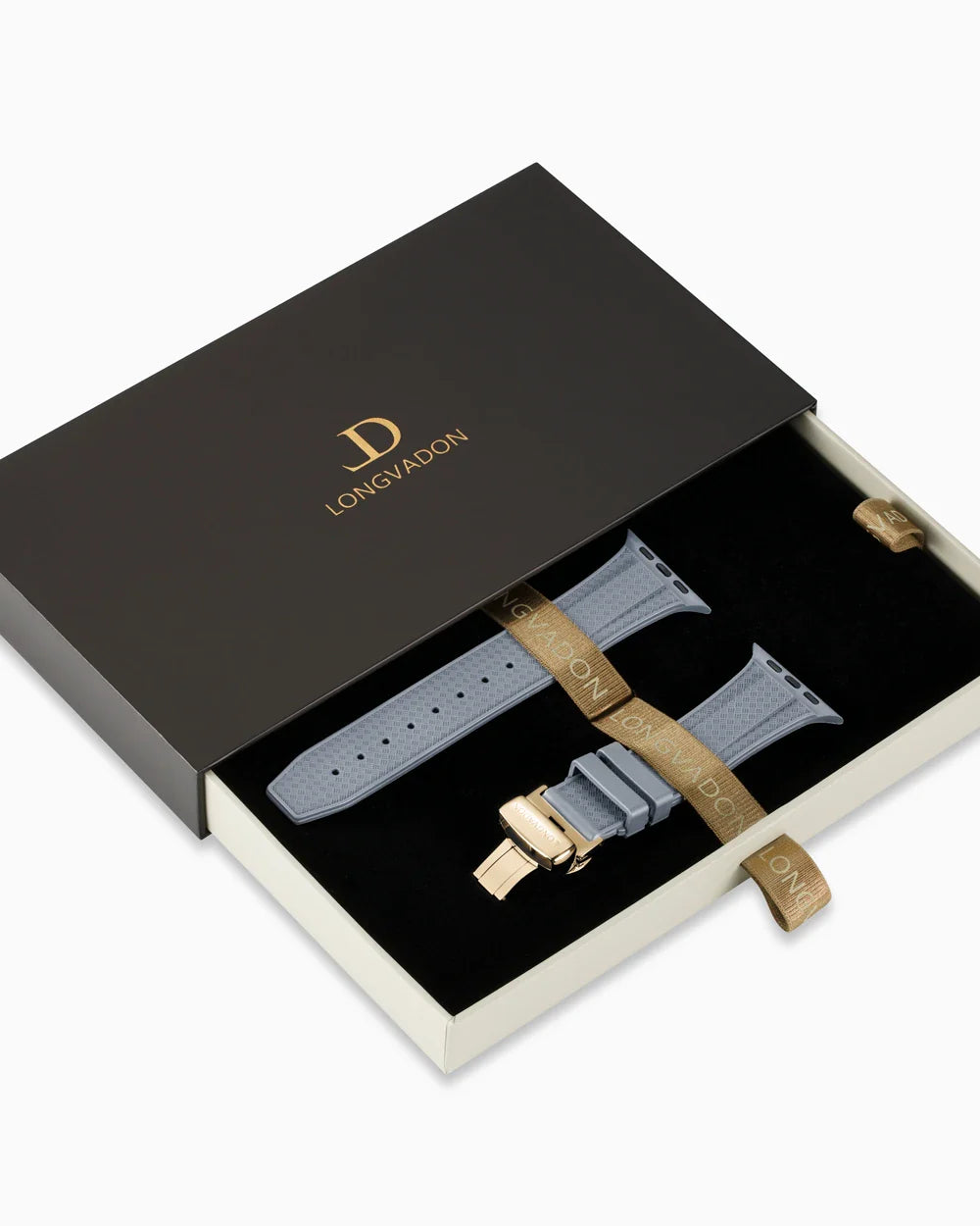 Voyager Series rubber luxury apple watch band in a box