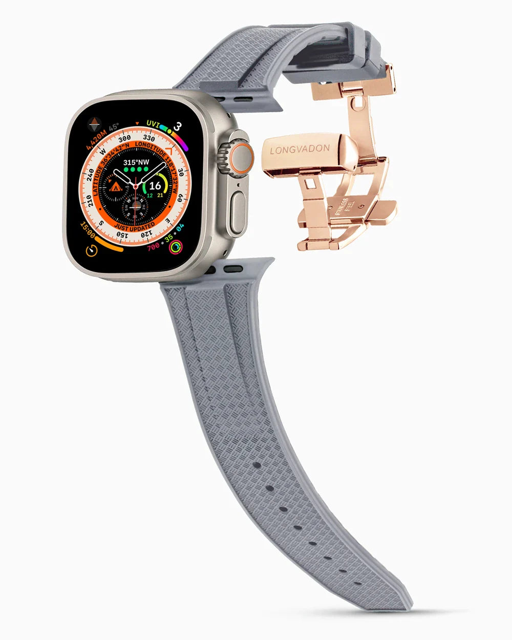 Voyager Series rubber luxury apple watch band main image rose gold