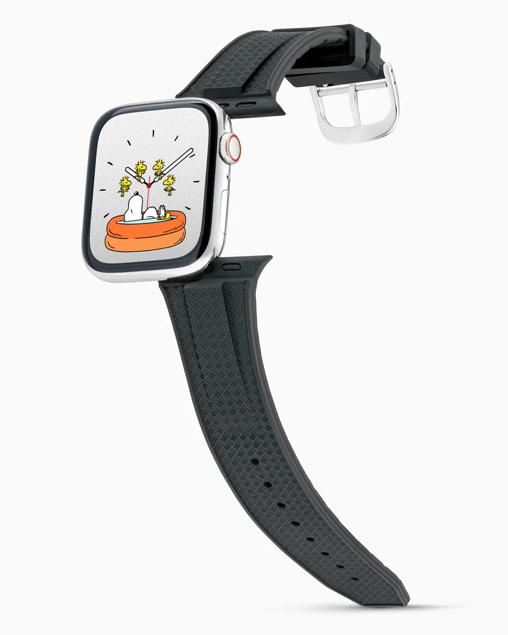 Voyager Series rubber luxury apple watch band main image silver