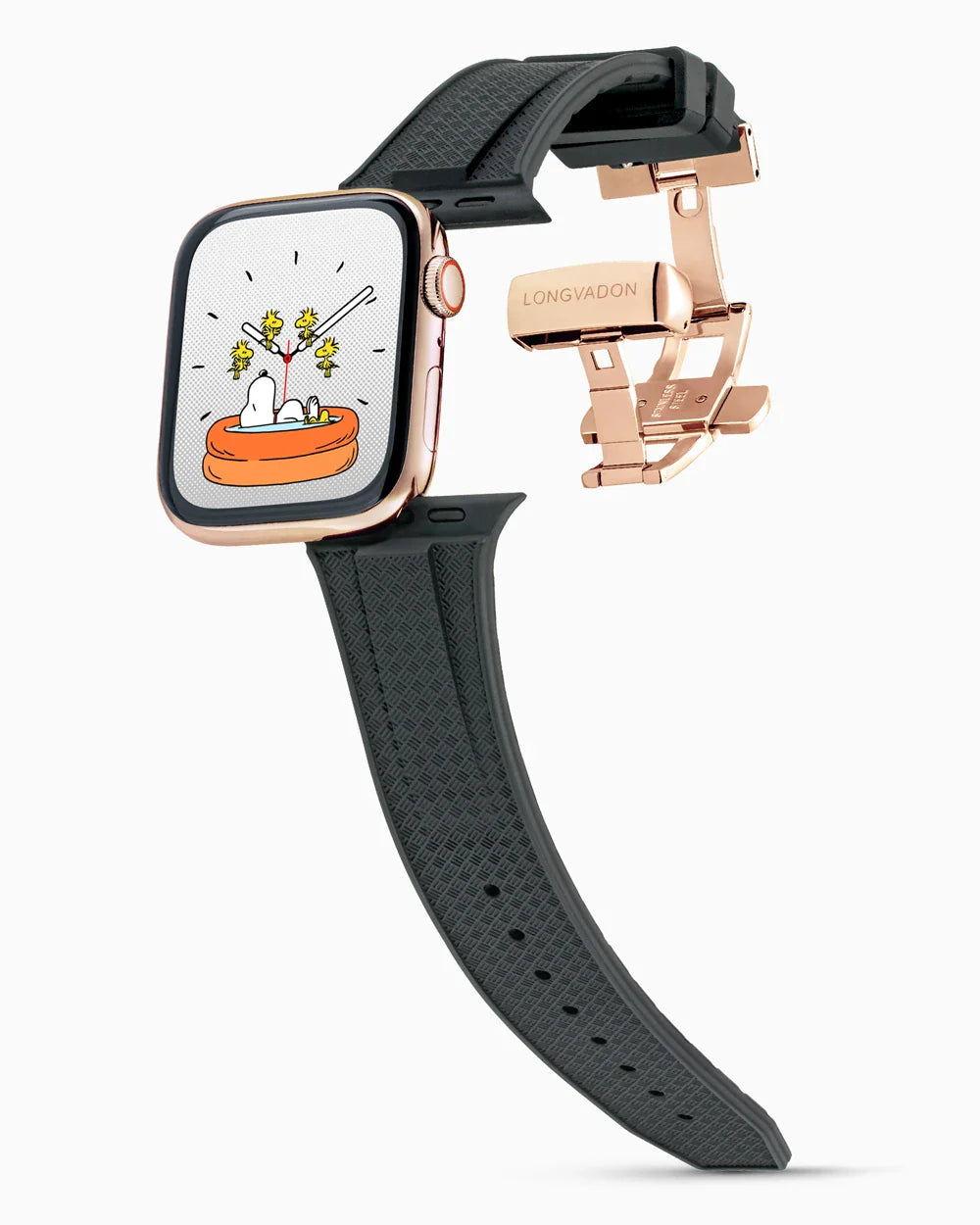 Voyager Series rubber luxury apple watch band main image rose gold