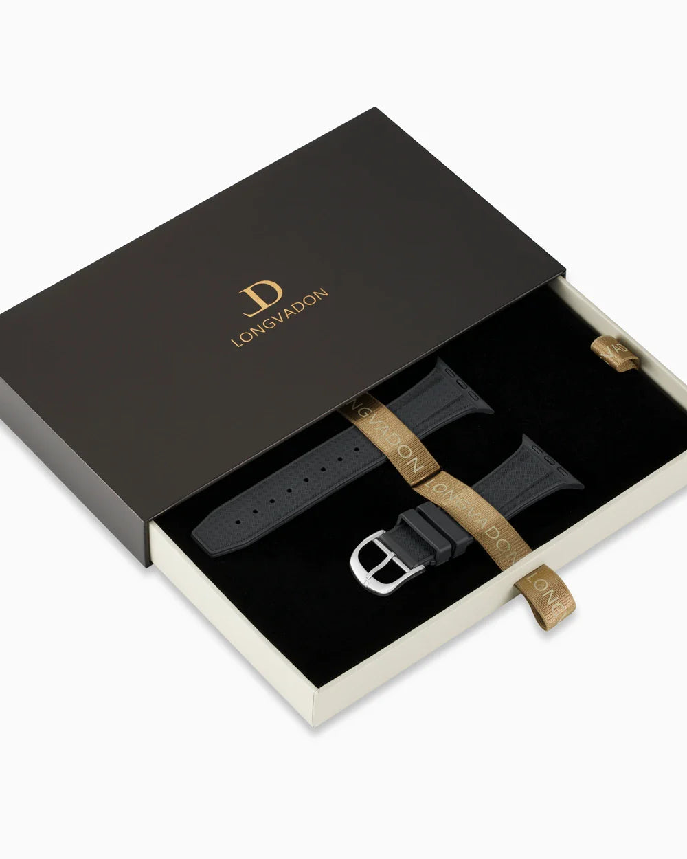 Voyager Series rubber luxury apple watch band in a box