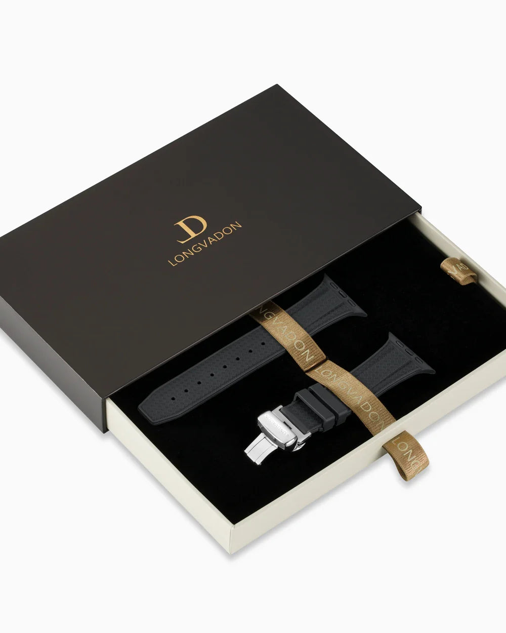 Voyager Series rubber luxury apple watch band in a box