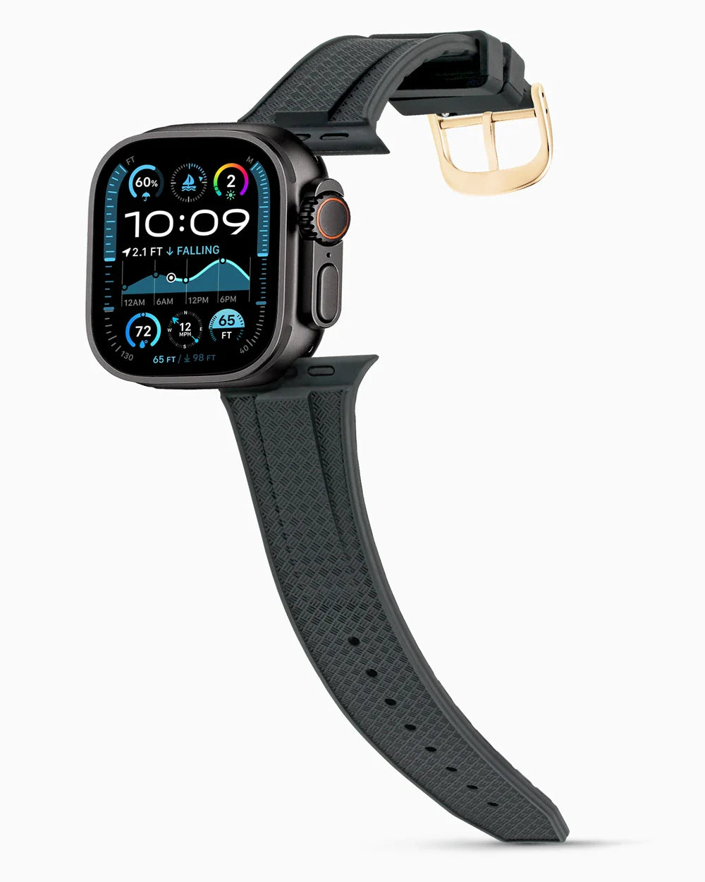 Voyager Series rubber luxury apple watch band main image polished gold