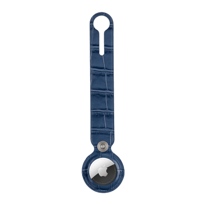 Navy Blue Caiman Series AirTag Case with Long Strap