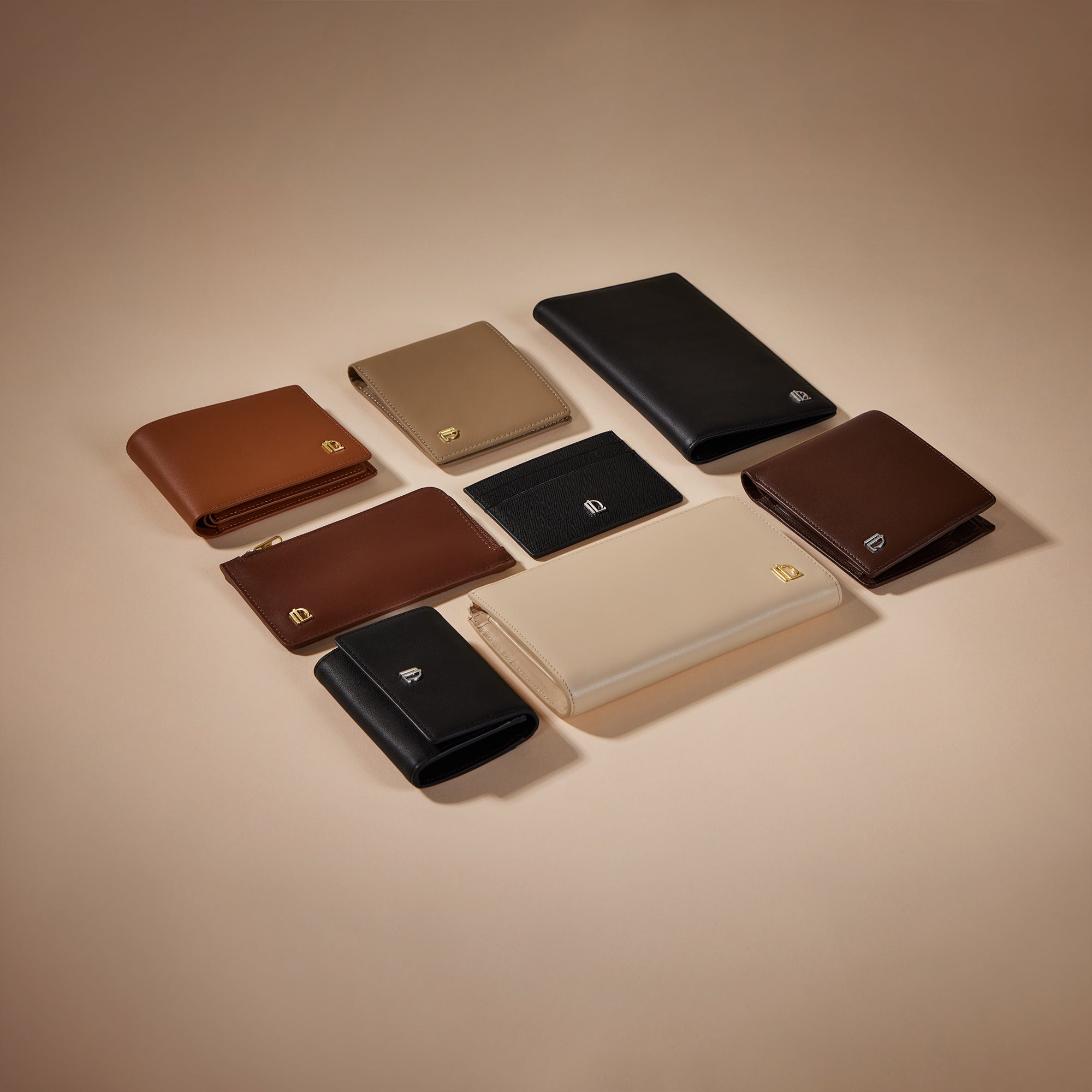 Signature Soft Leather Zip Card Holder 5CC | Acajou – LONGVADON
