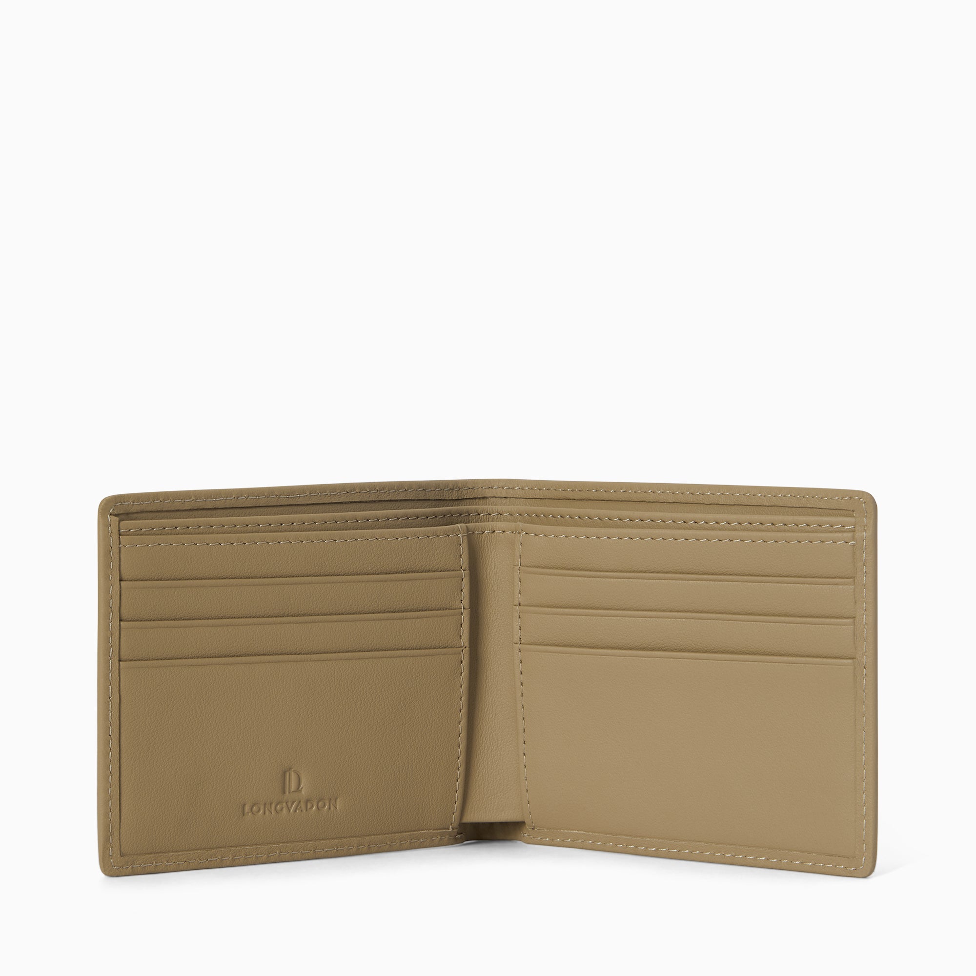 Signature Napa Leather Bifold Wallet 6CC | Beige Doré
