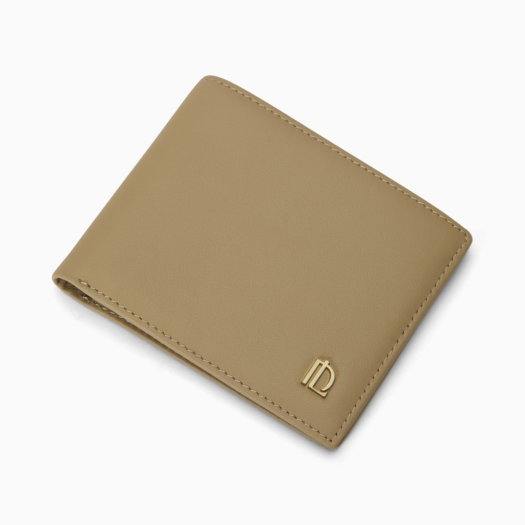 Signature Napa Leather Bifold Wallet 6CC | Beige Doré