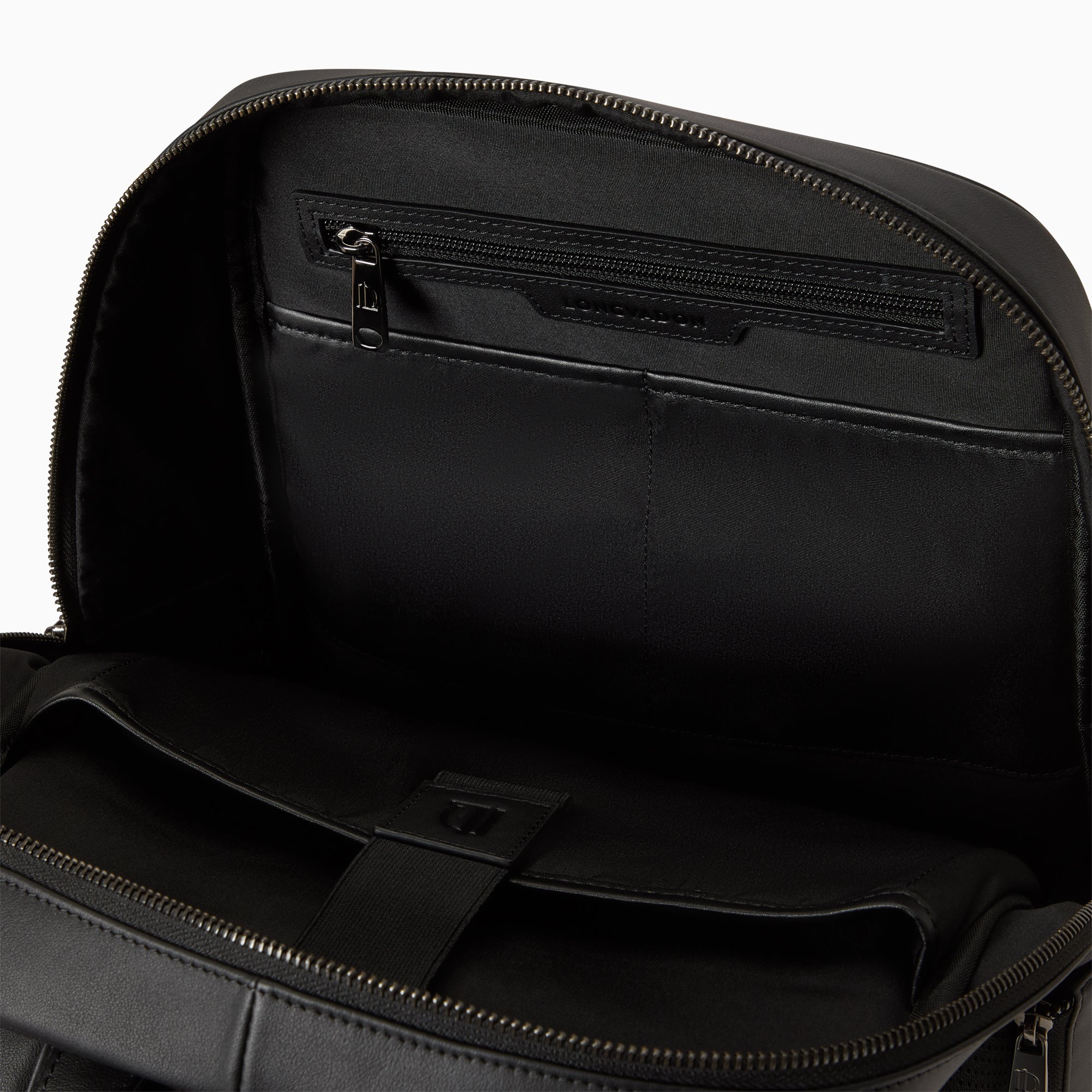 Metropolitan Backpack with 2 Compartments in Napa Leather | Noir Mat