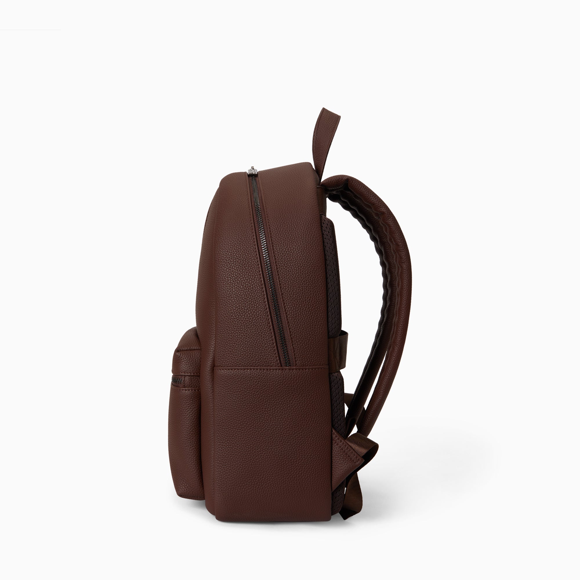 Essential Backpack in Pebbled Leather | Marron Mat
