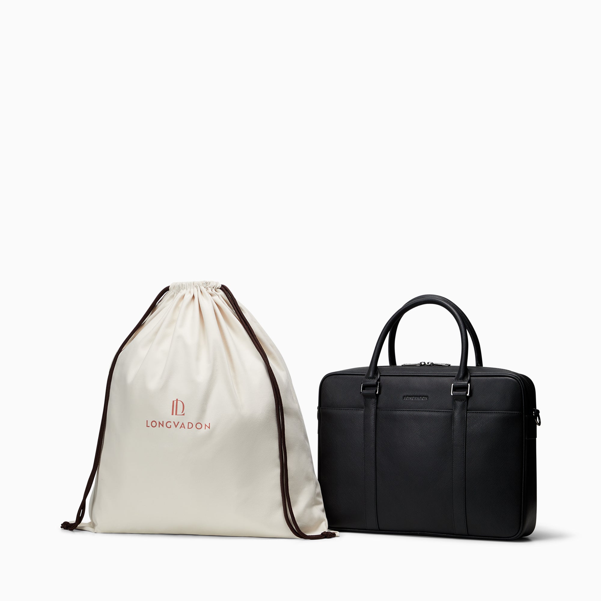 Briefcase in Saffiano Leather | Noir