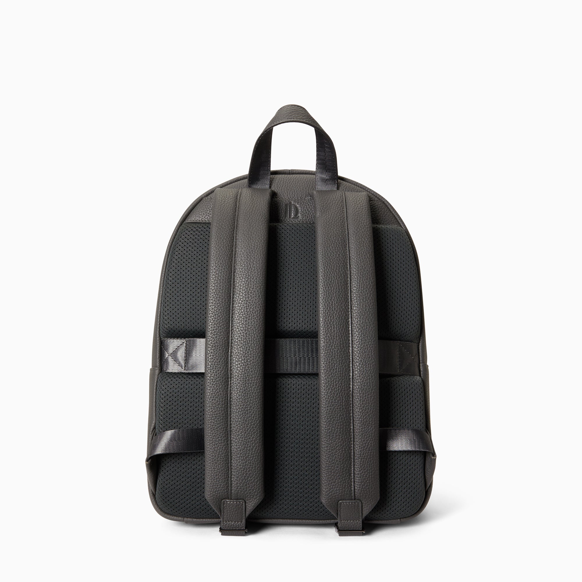 Essential Backpack in Pebbled Leather | Gris Clair