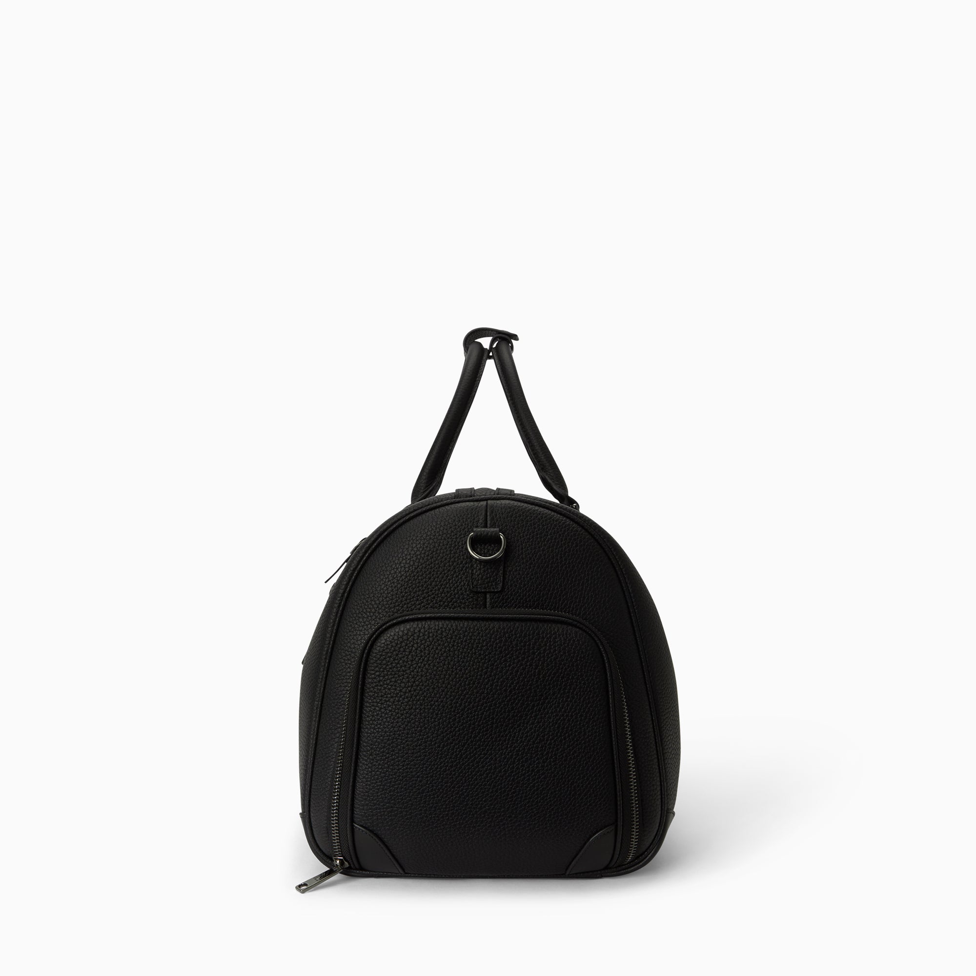 Continental Weekender Bag in Pebbled Leather | Noir