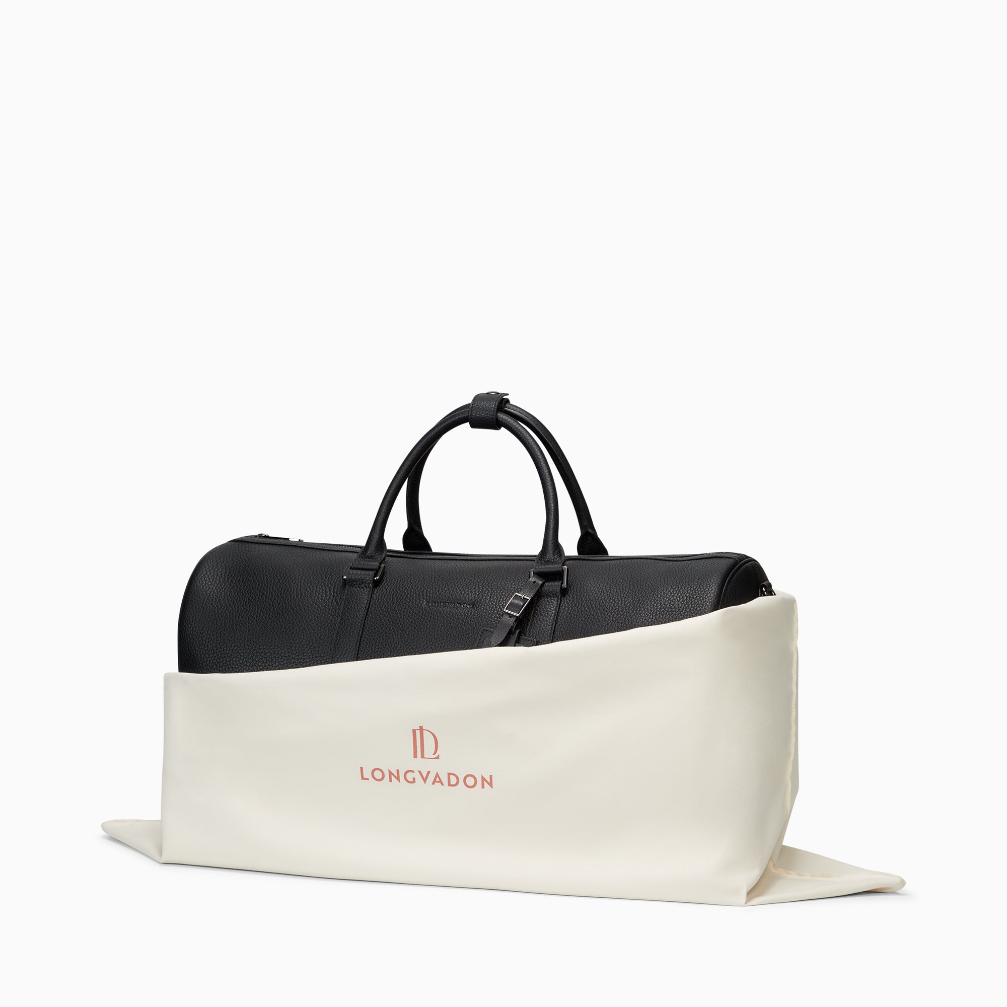 Continental Weekender Bag in Pebbled Leather | Noir