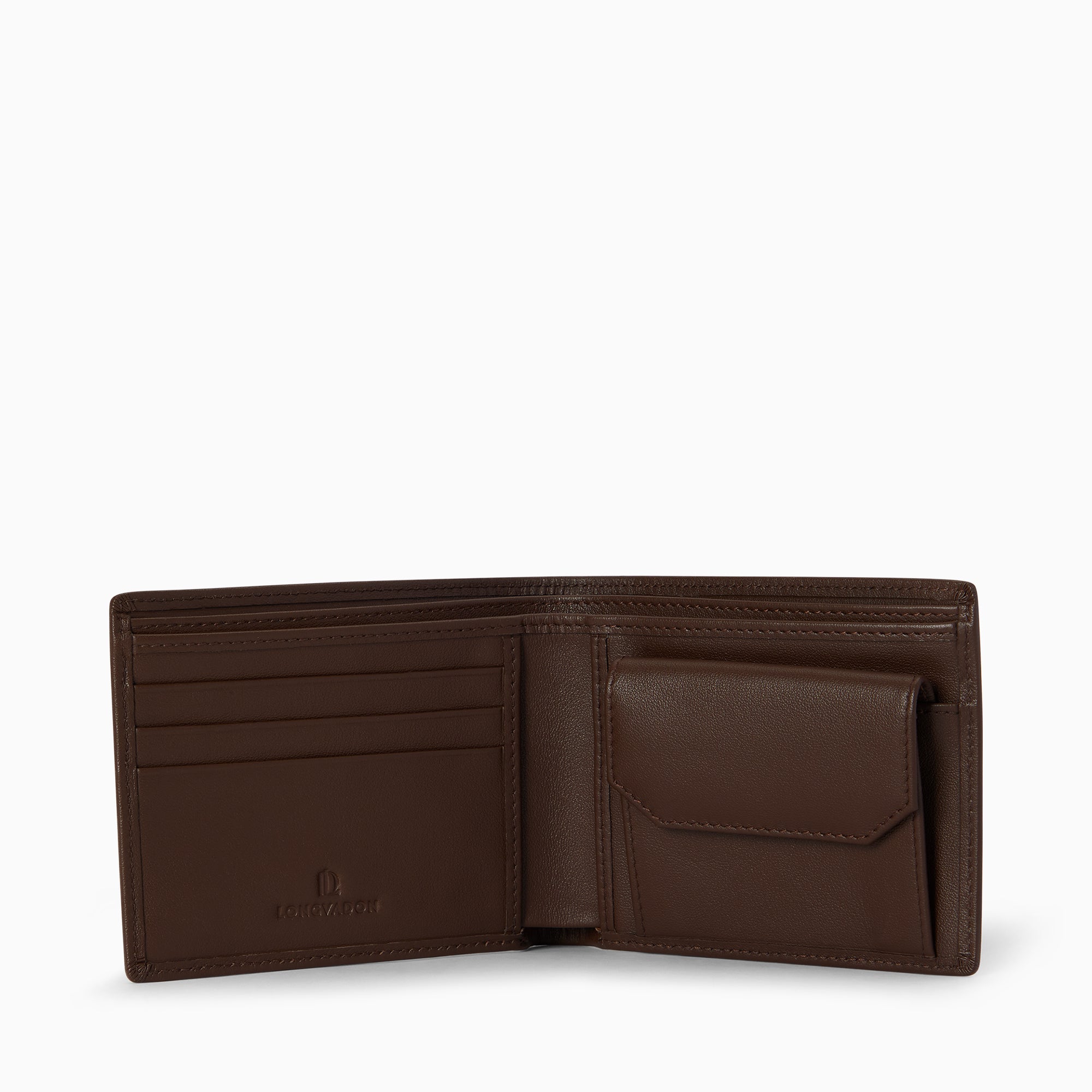 Signature Napa Leather Bifold Wallet with Coin Purse 3CC | Mocha