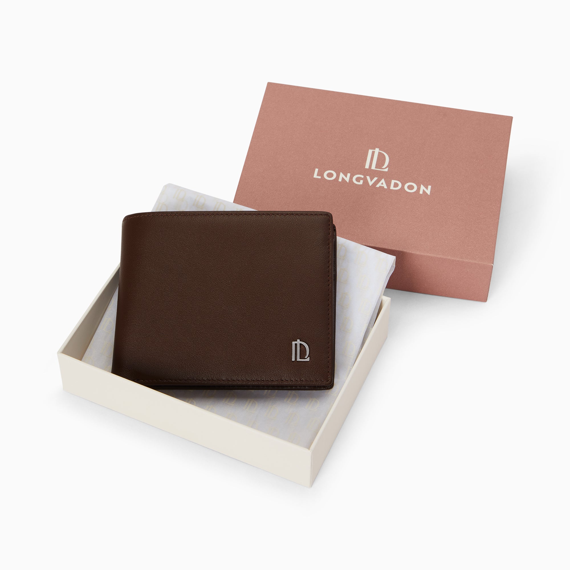 Signature Napa Leather Bifold Wallet with Coin Purse 3CC | Mocha