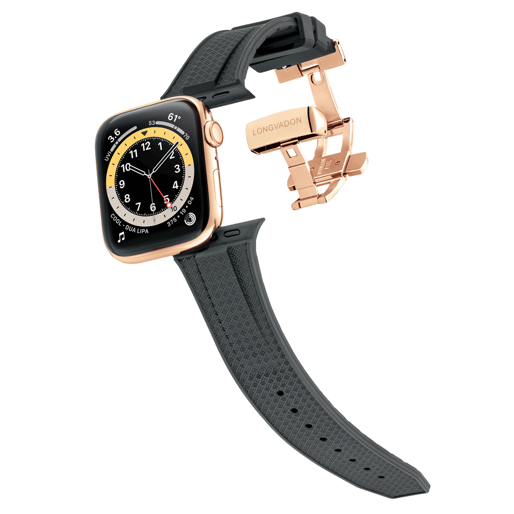 Men's Midnight Black with Rose Gold Clasp