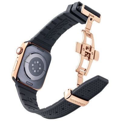 Men's Midnight Black with Rose Gold Clasp