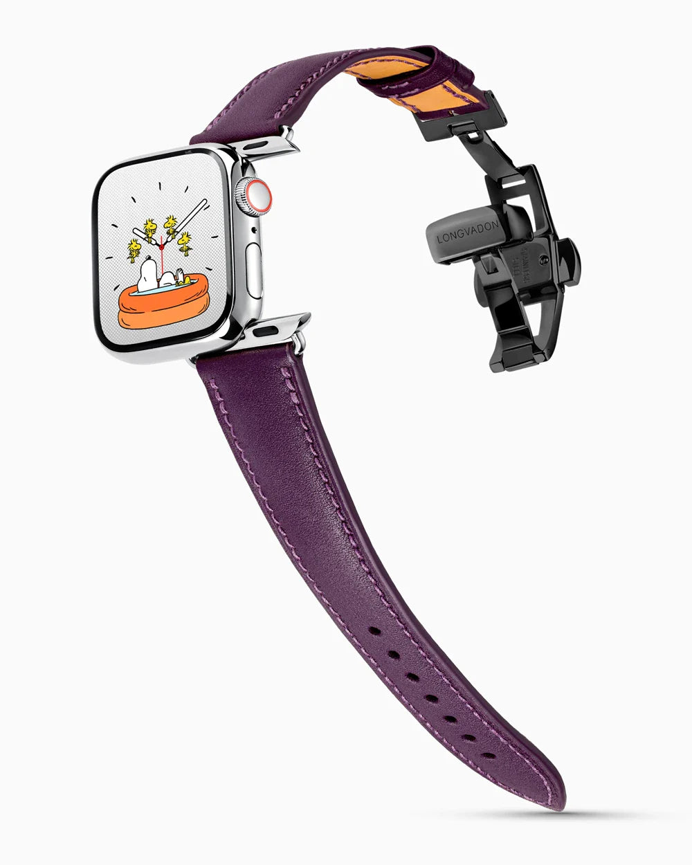 Swift Series luxury Apple Watch leather band on a Series 9 Apple Watch