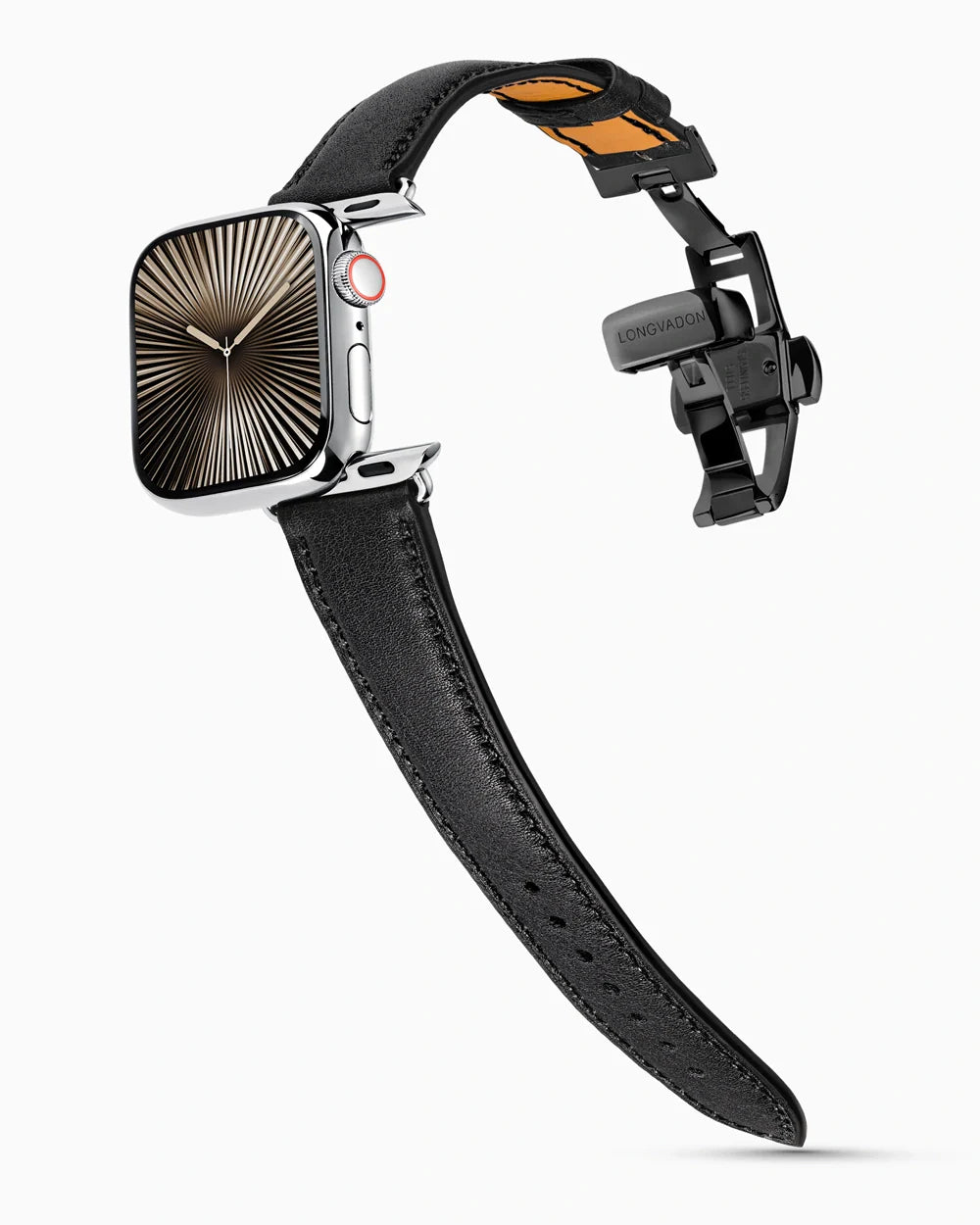 Swift Series luxury Apple Watch leather band on a Series 10 Apple Watch