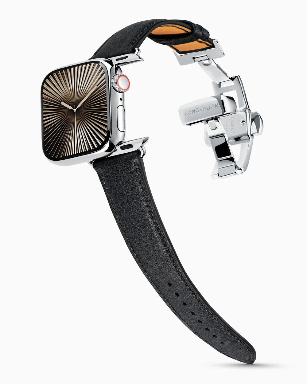 Swift Series luxury Apple Watch leather band on a Series 10 Apple Watch