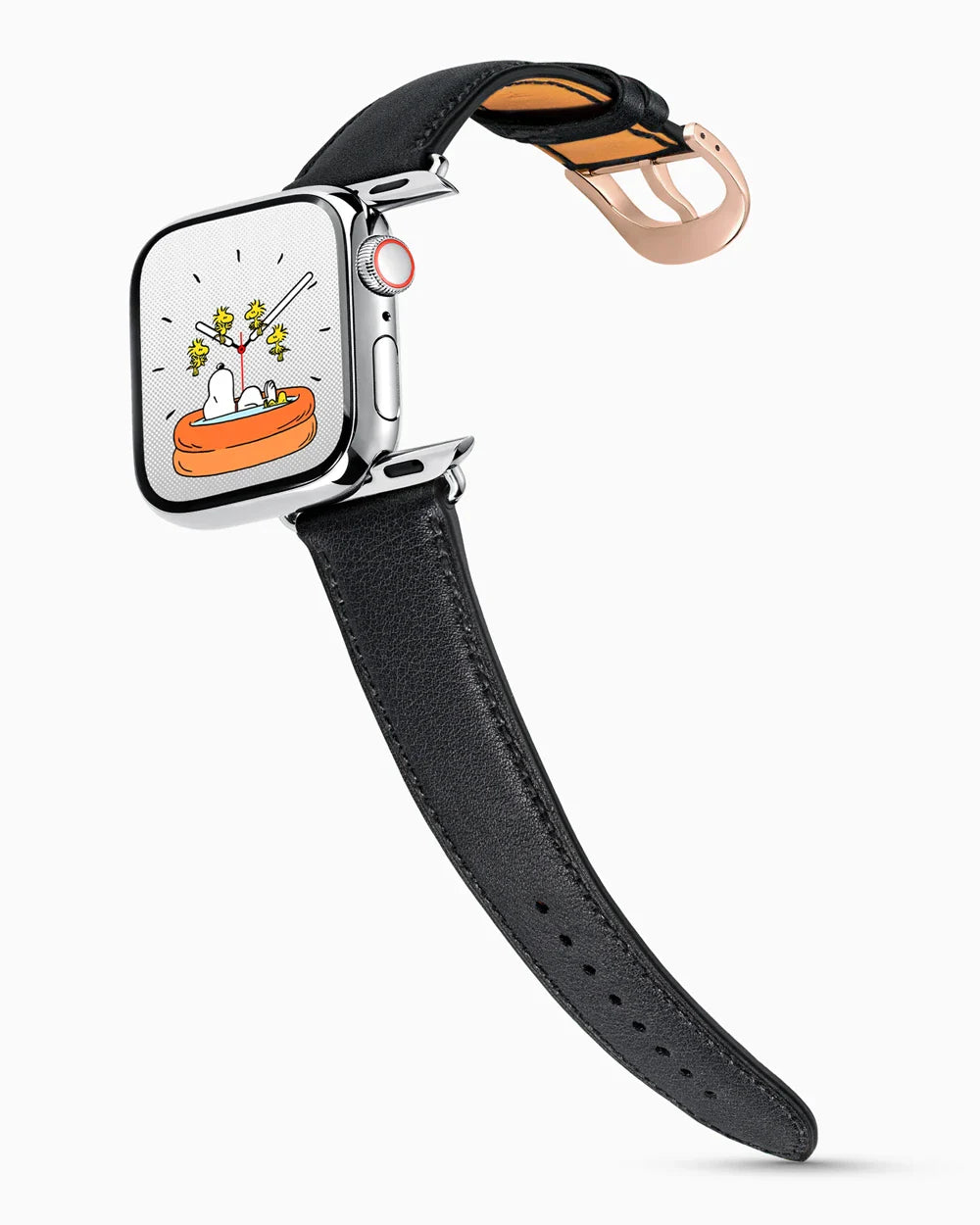 Swift Series luxury Apple Watch leather band on a Series 9 Apple Watch