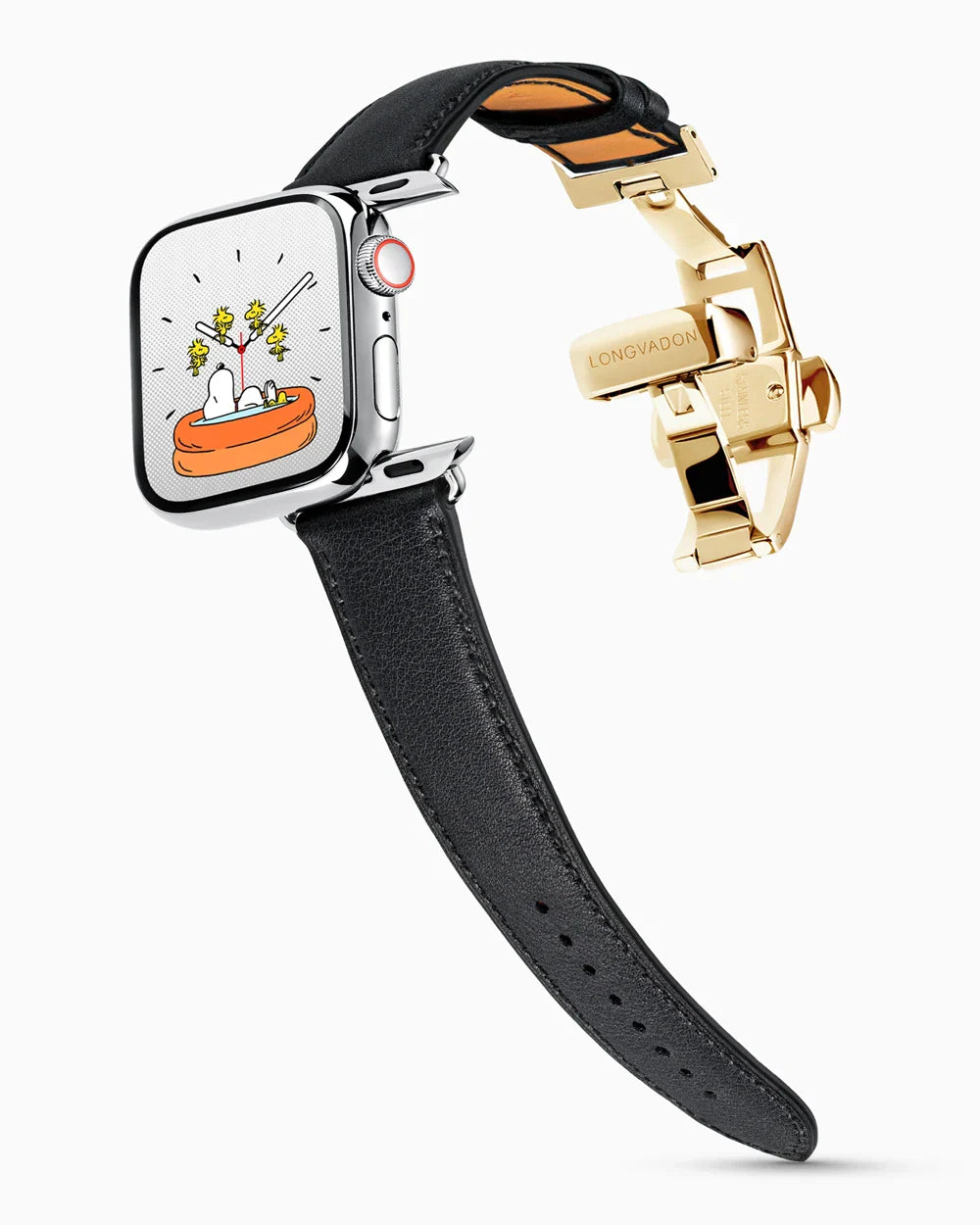 Swift Series luxury Apple Watch leather band on a Series 9 Apple Watch