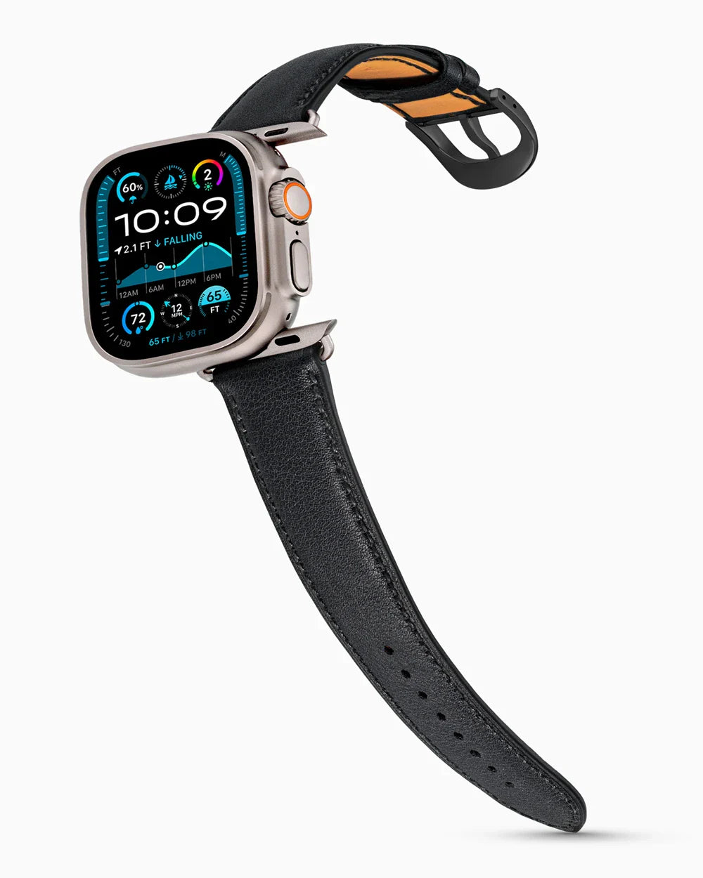 Swift Series luxury Apple Watch leather band on an Apple Watch Ultra