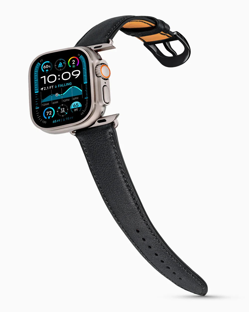 Swift Series luxury Apple Watch leather band on an Apple Watch Ultra