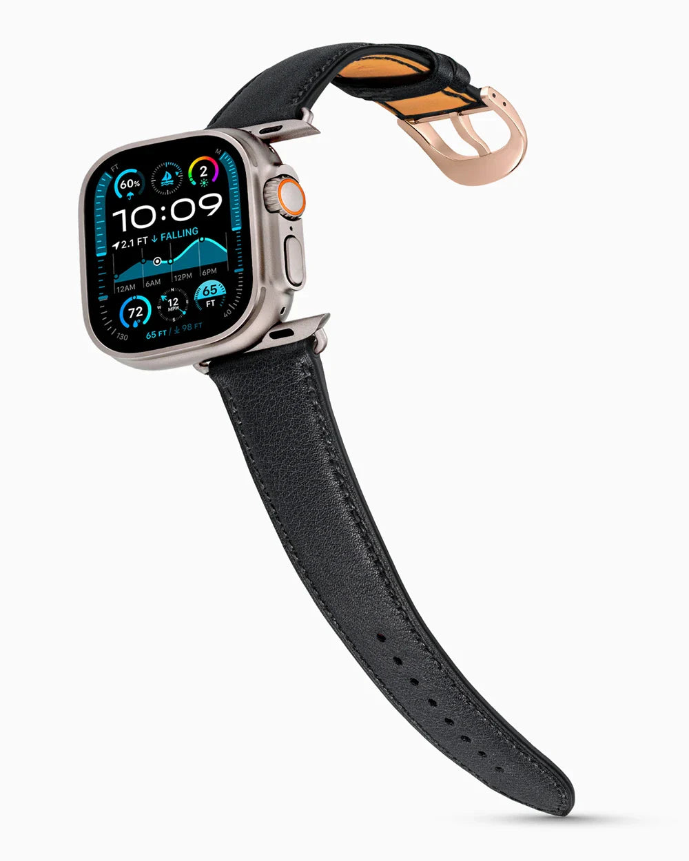 Swift Series luxury Apple Watch leather band on an Apple Watch Ultra