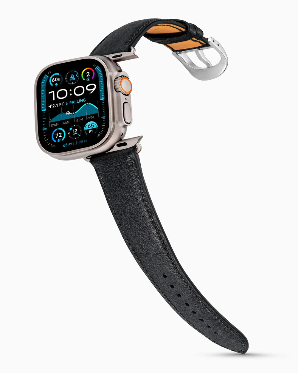 Swift Series luxury Apple Watch leather band on an Apple Watch Ultra