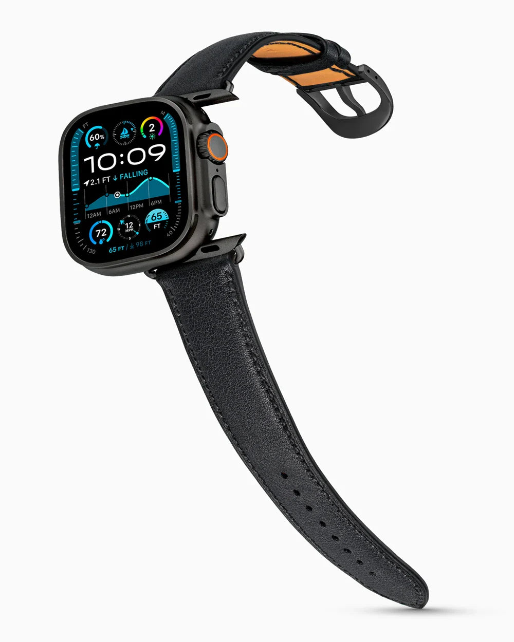 Swift Series luxury Apple Watch leather band on an Apple Watch Ultra