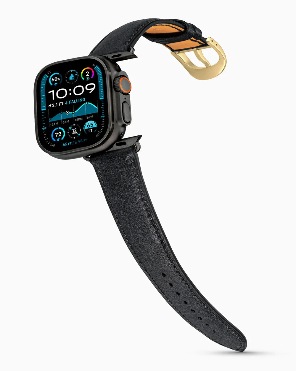 Swift Series luxury Apple Watch leather band on an Apple Watch Ultra