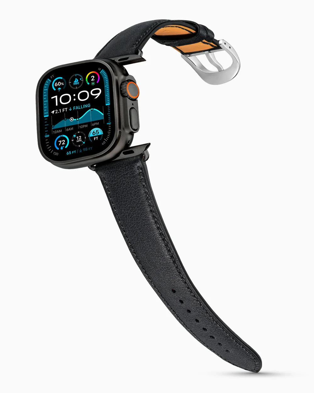 Swift Series luxury Apple Watch leather band on an Apple Watch Ultra