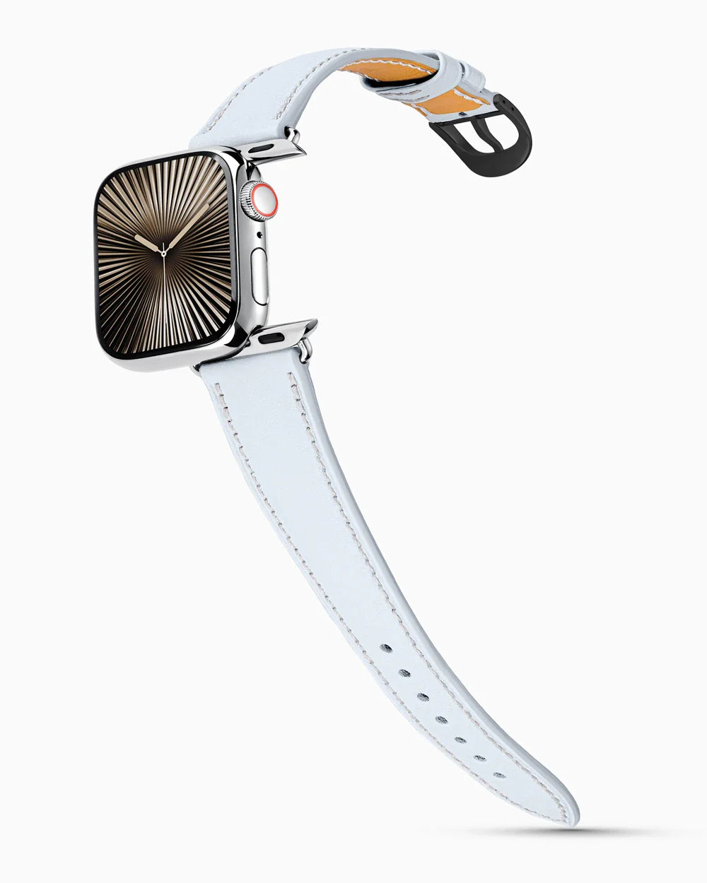 Swift Series luxury Apple Watch leather band on a Series 10 Apple Watch