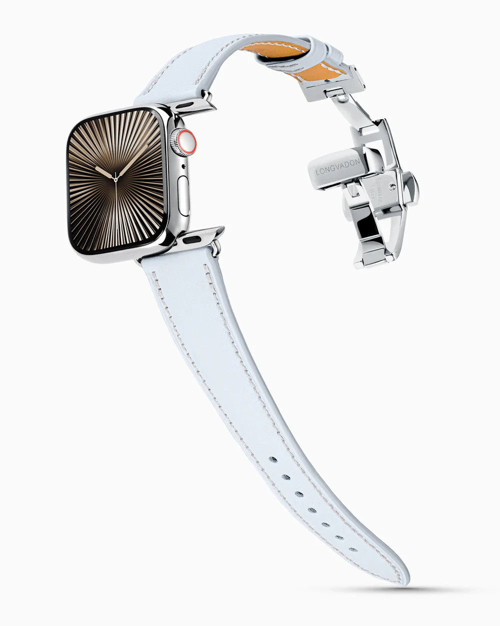 Swift Series luxury Apple Watch leather band on a Series 10 Apple Watch