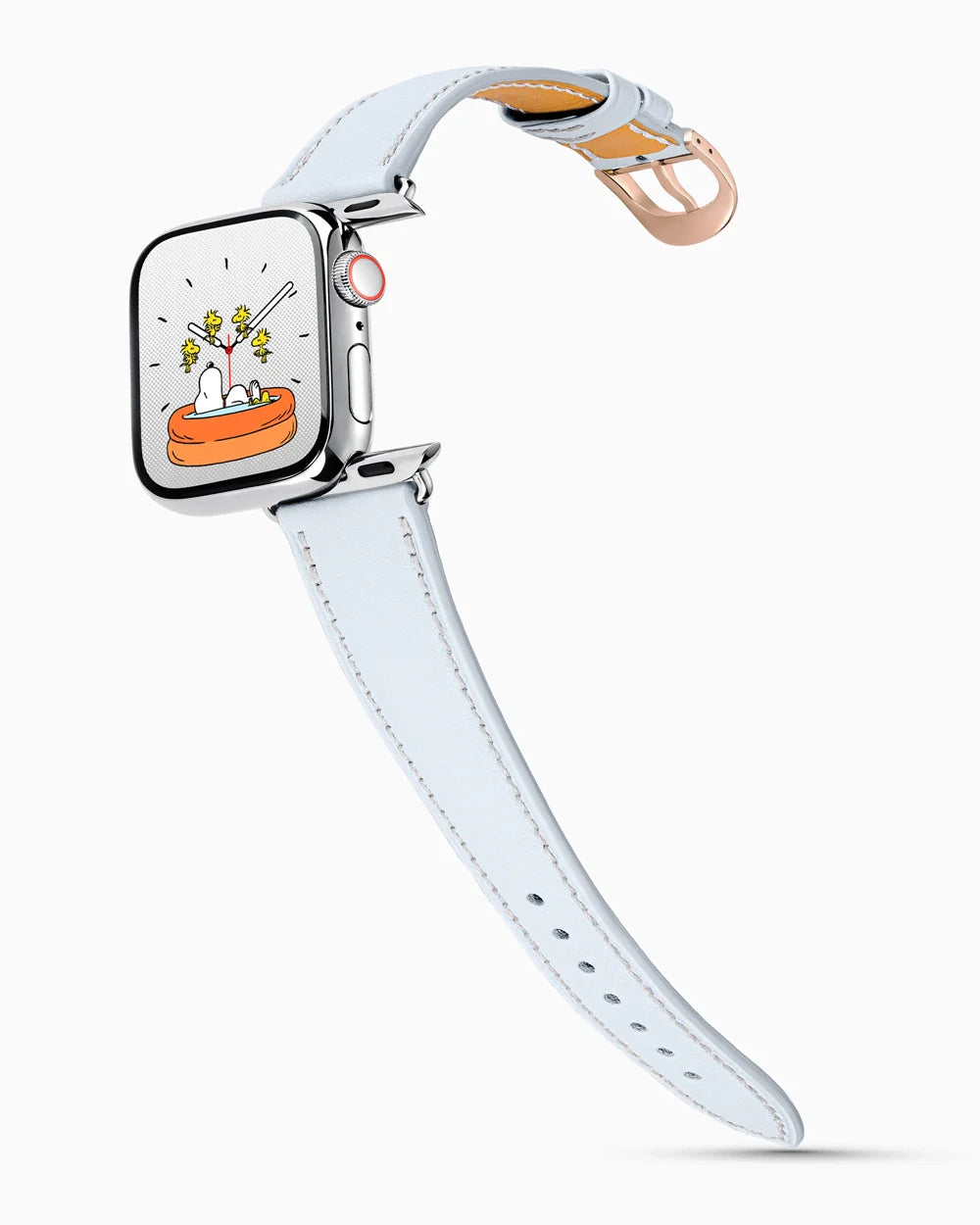 Swift Series luxury Apple Watch leather band on a Series 9 Apple Watch